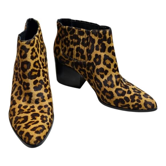 1.State Women’s 9.5 Jerome Leopard Calf Hair Bootie Ankle Boots - Picture 1 of 11